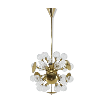 Mid- century rare pendant Železnobrodské sklo, Sputnik, 1960´s