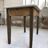 Oak and marble farm table
