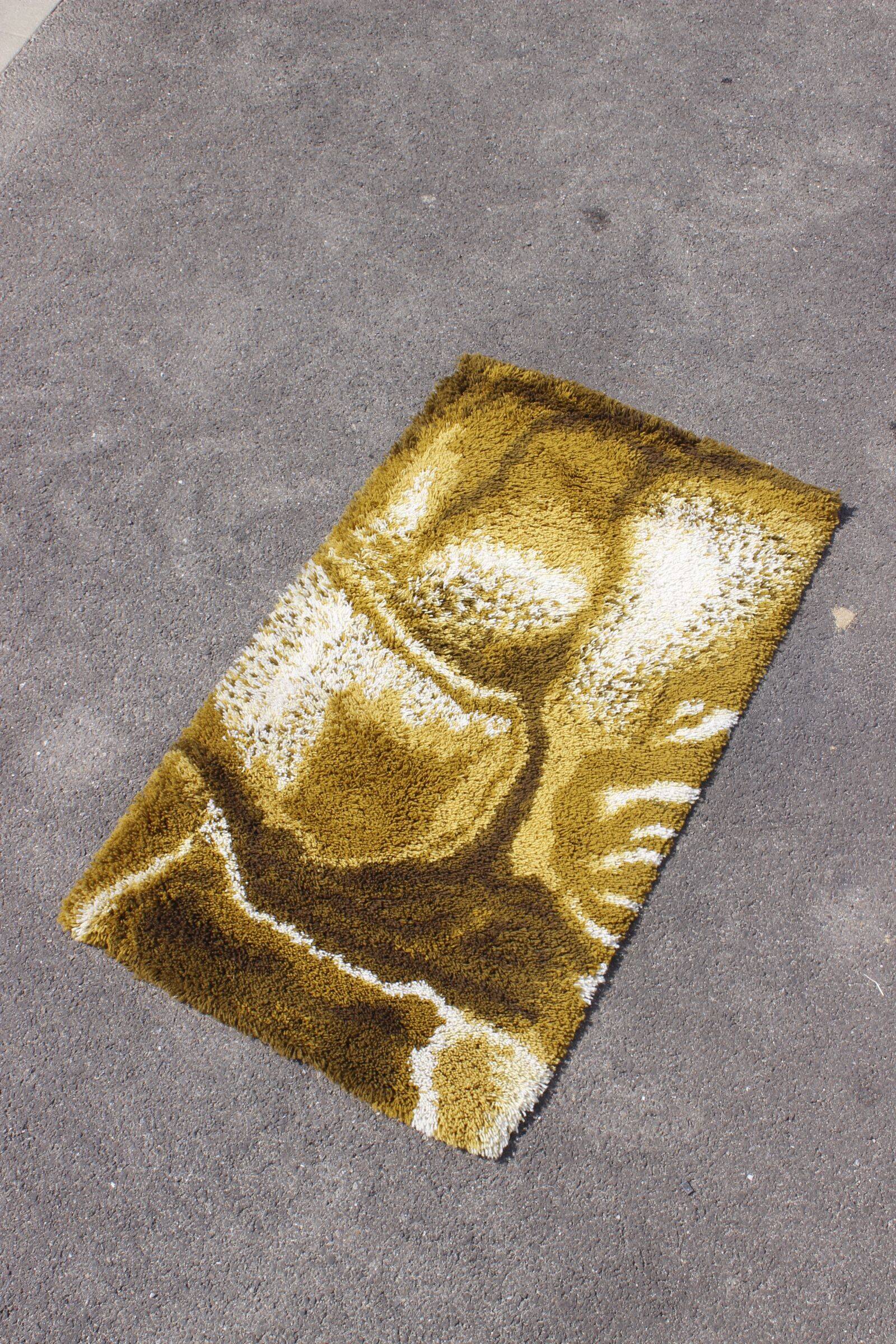 Vintage space age shaggy rug Junghans Germany 1970s