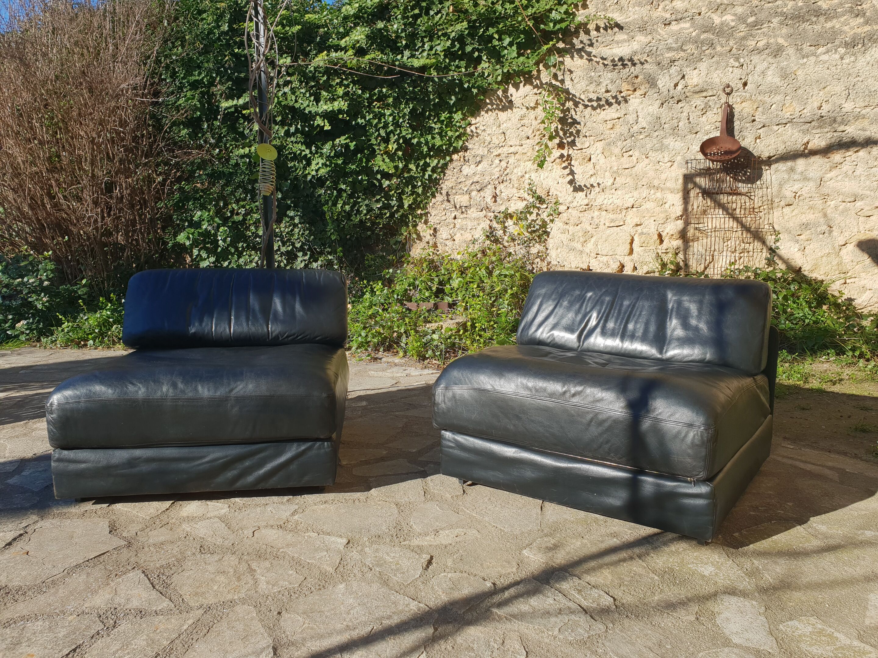 Pair of drivers in black leather