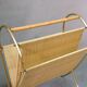 Mid-Century Modern Brass and Bamboo Magazine Rack, Austria 1950s