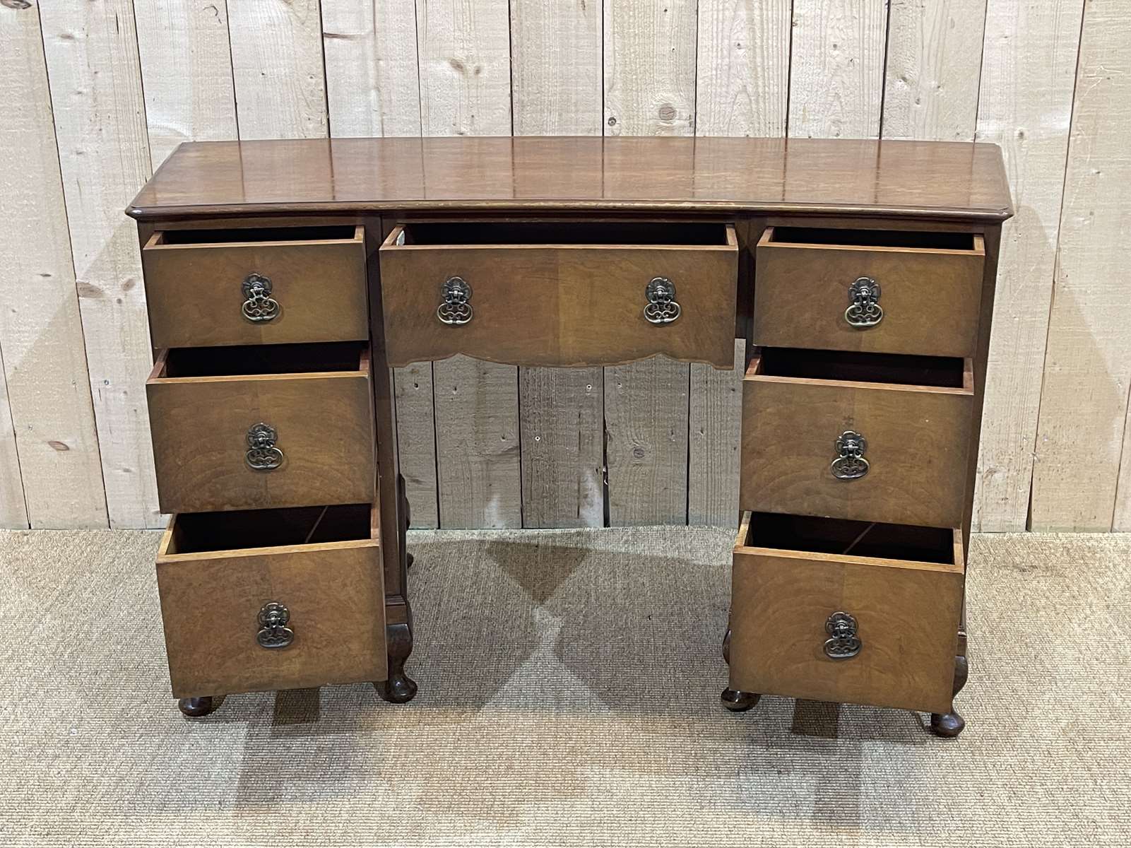 English walnut desk from the 1950s