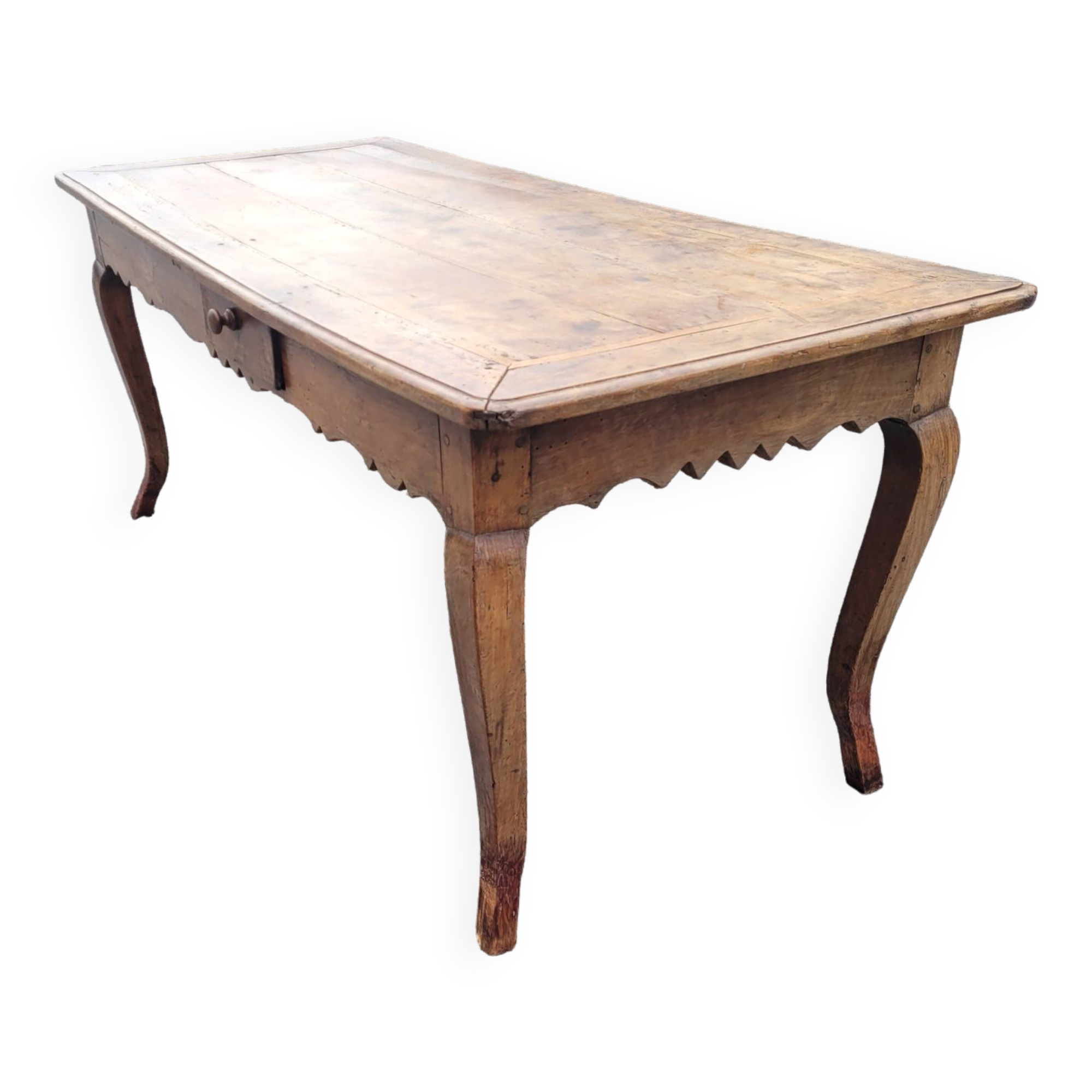 Table de ferme XVIIIème style Louis XV en merisier