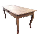 Table de ferme XVIIIème style Louis XV en merisier