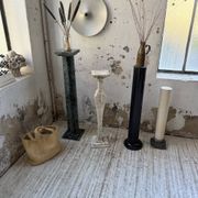 Set of 4 marble columns or pedestals.