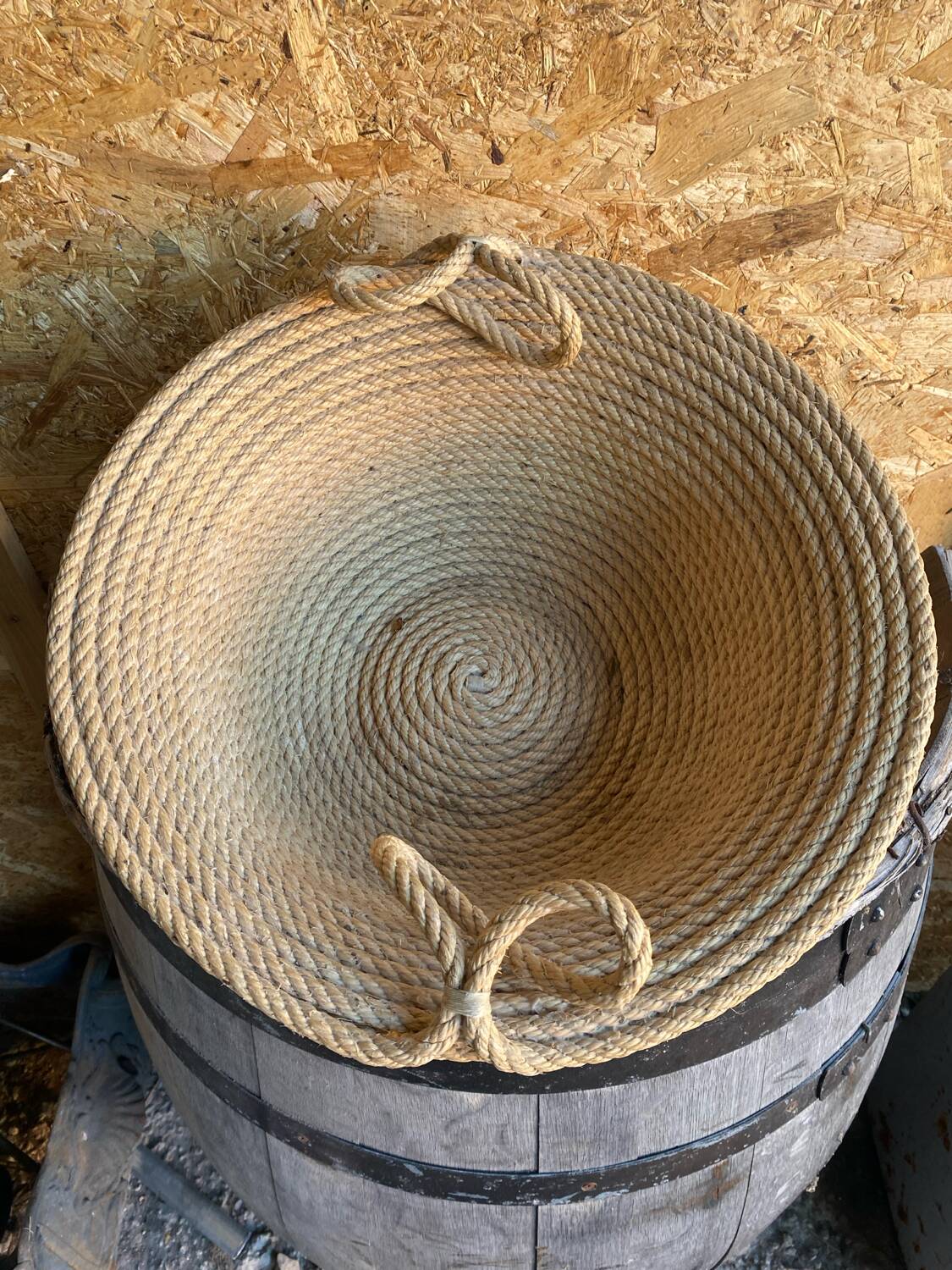 Old Basket with Vintage Rope Handles