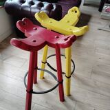 Pair of Brutalist Bar Stools