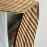 Zigzag rattan foot mirror H:182cm