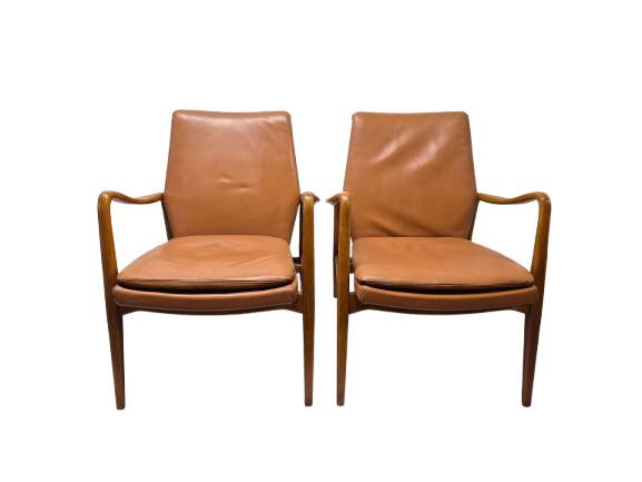 Pair of Scandinavian armchairs attributed to Axel Larsson, circa 1960.