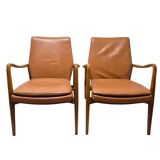 Pair of Scandinavian armchairs attributed to Axel Larsson, circa 1960.