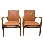 Pair of Scandinavian armchairs attributed to Axel Larsson, circa 1960.