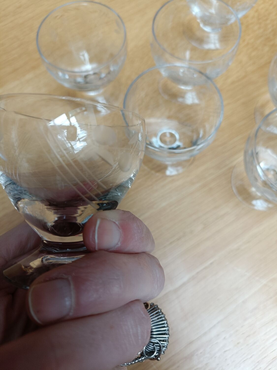 Cut glass shot glasses
