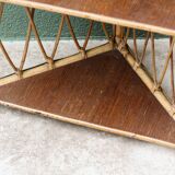 Rattan corner shelf