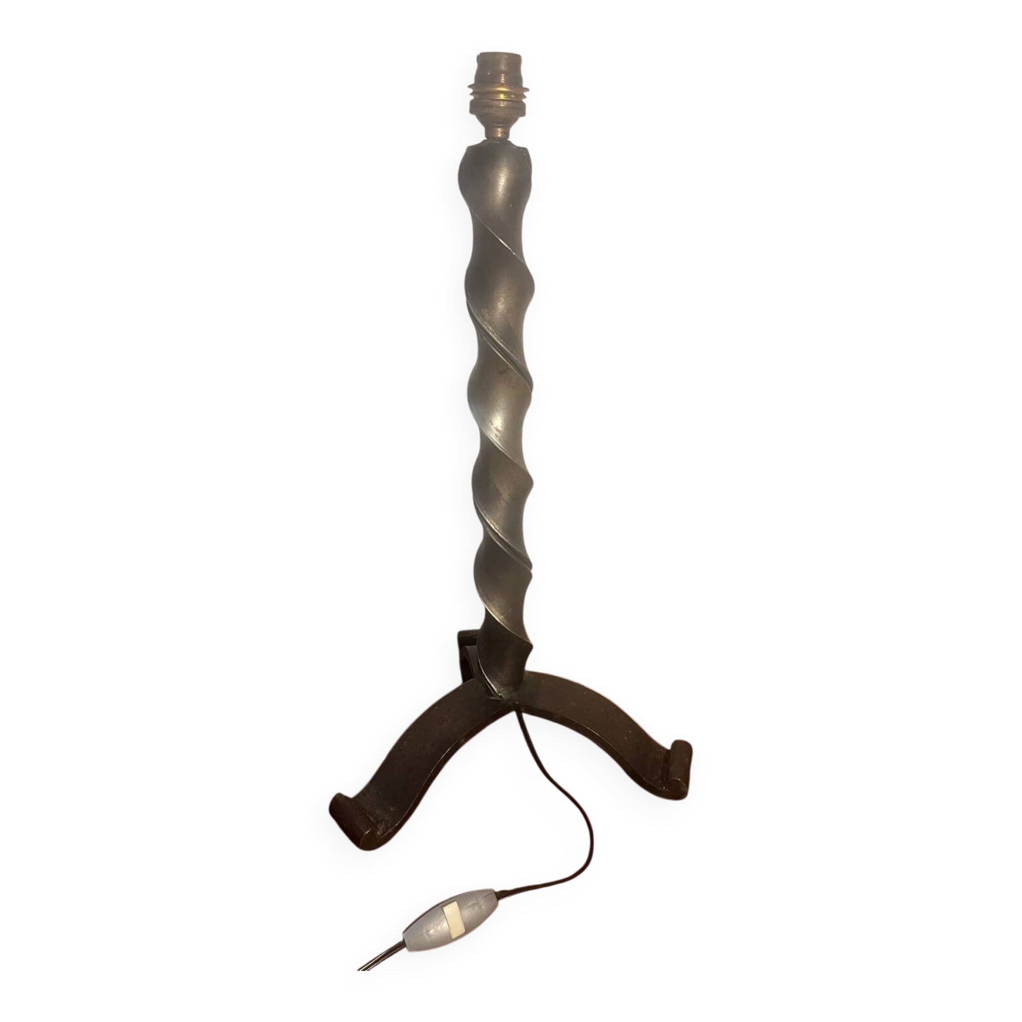 Hammered wrought iron lamp base – 1950s