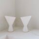 Pair of large classic white Murano table lamps from Italy, 1970s.