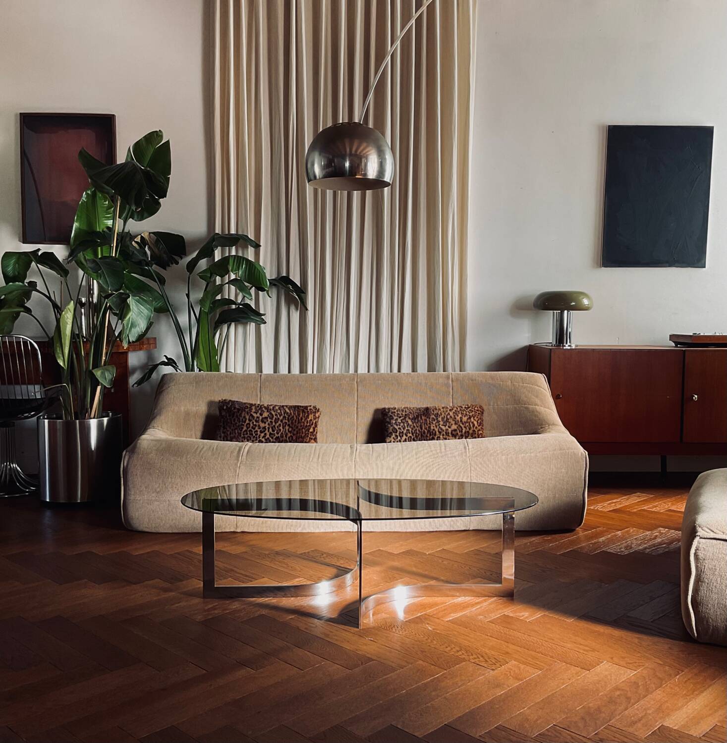 Adria vintage 3-seater sofa and armchair by Ligne Roset.