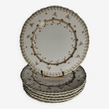 6 assiettes plates en porcelaine Haviland et Co tampon Bourgeois