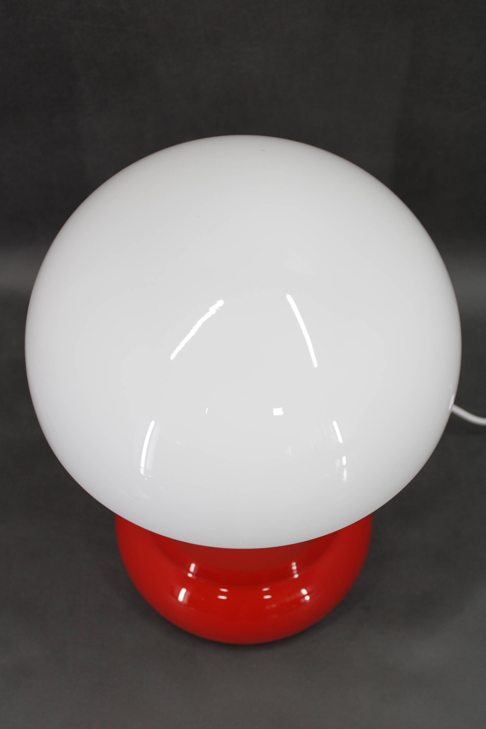 Opaline glass mushroom table lamp, Space Age, Czechoslovakia, 1970s