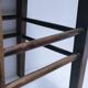 wooden stool with woven plant seat vintage