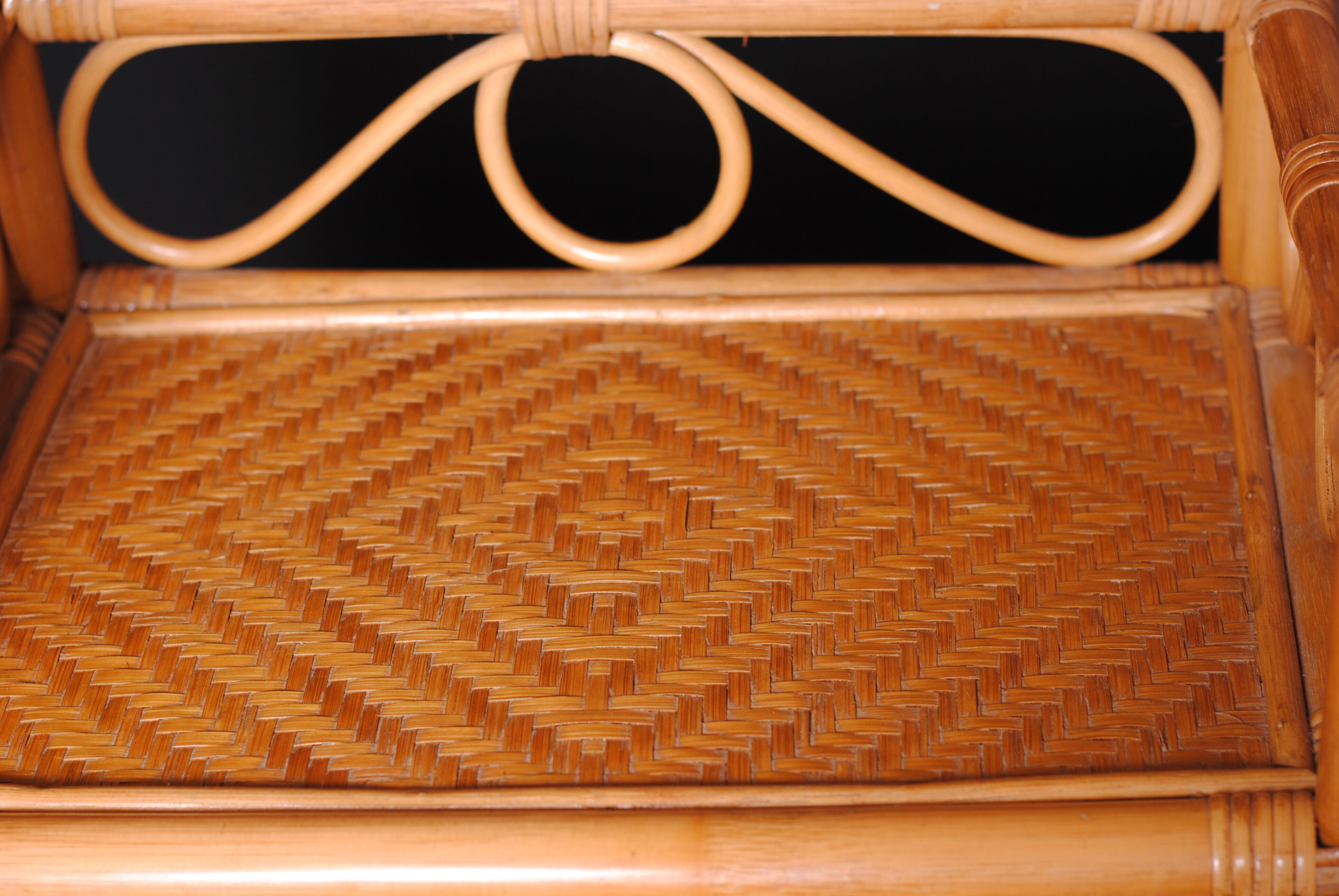 Year 1970 vintage rattan shelf