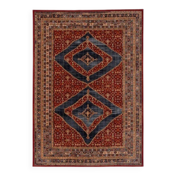 Red diamond-patterned oriental rug