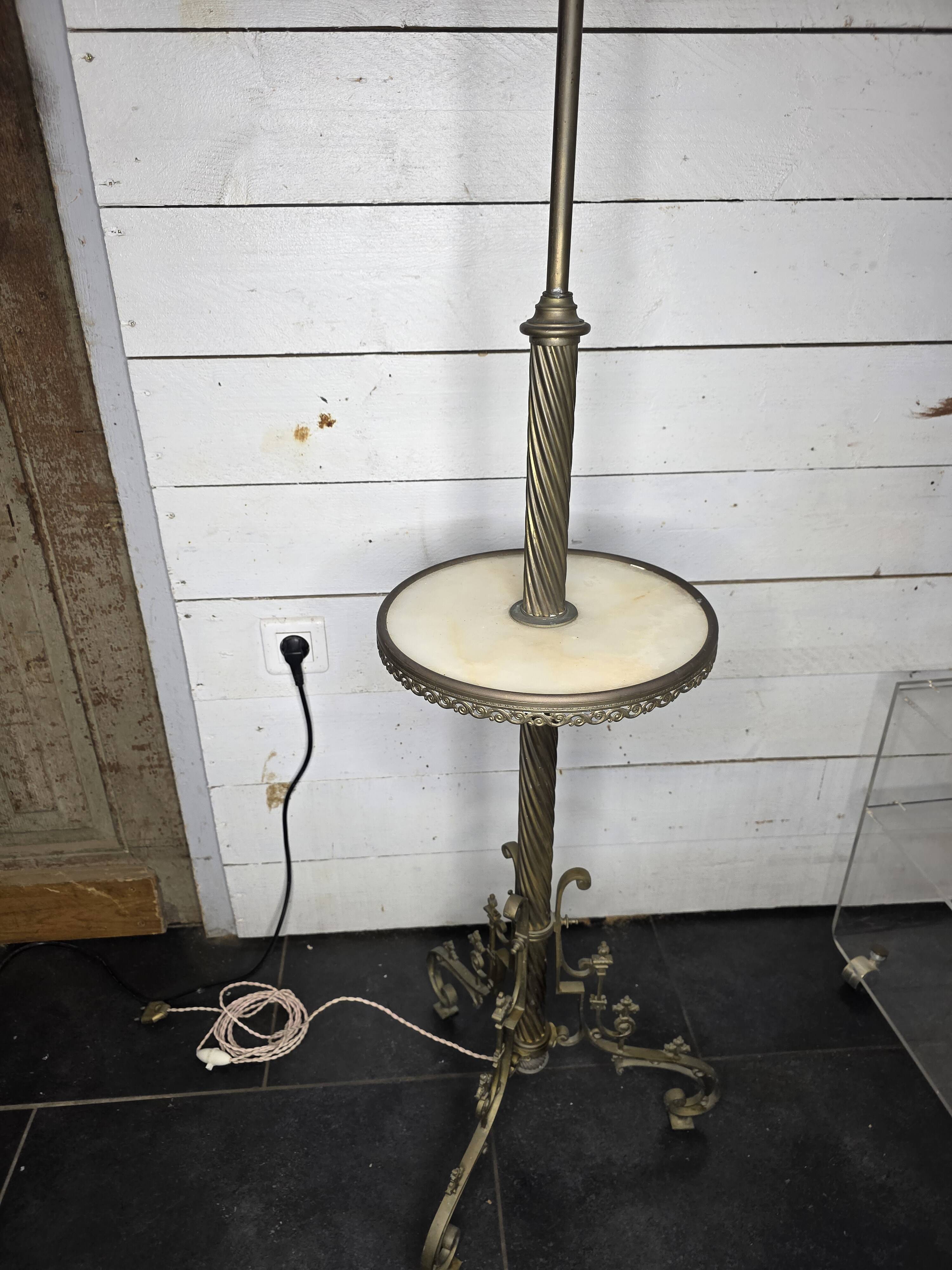 Napoleon III floor lamp in bronze and brass