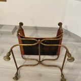 Curule leather armchair