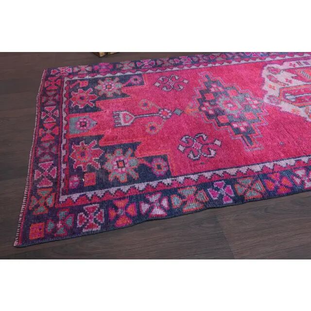 Couloir en laine turc Oushak vintage fait main 122x355
