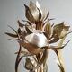 Golden metal flower lamp Hans Kogl 1970