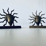 Pair of sun candle holders