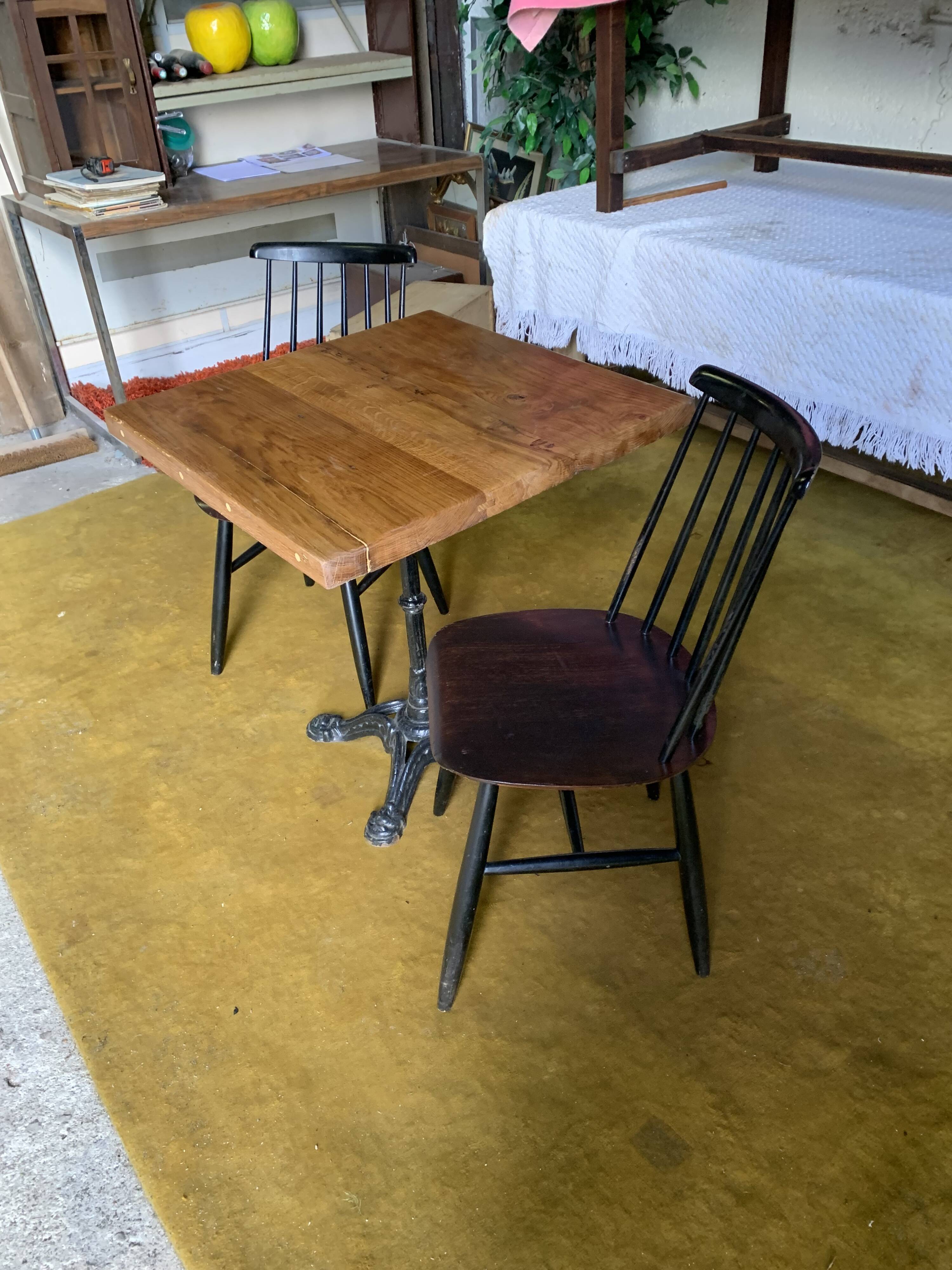 Raw wood bistro table