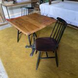 Table bistrot bois brut