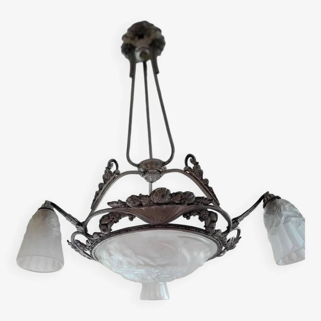 Art Deco Degué Chandelier