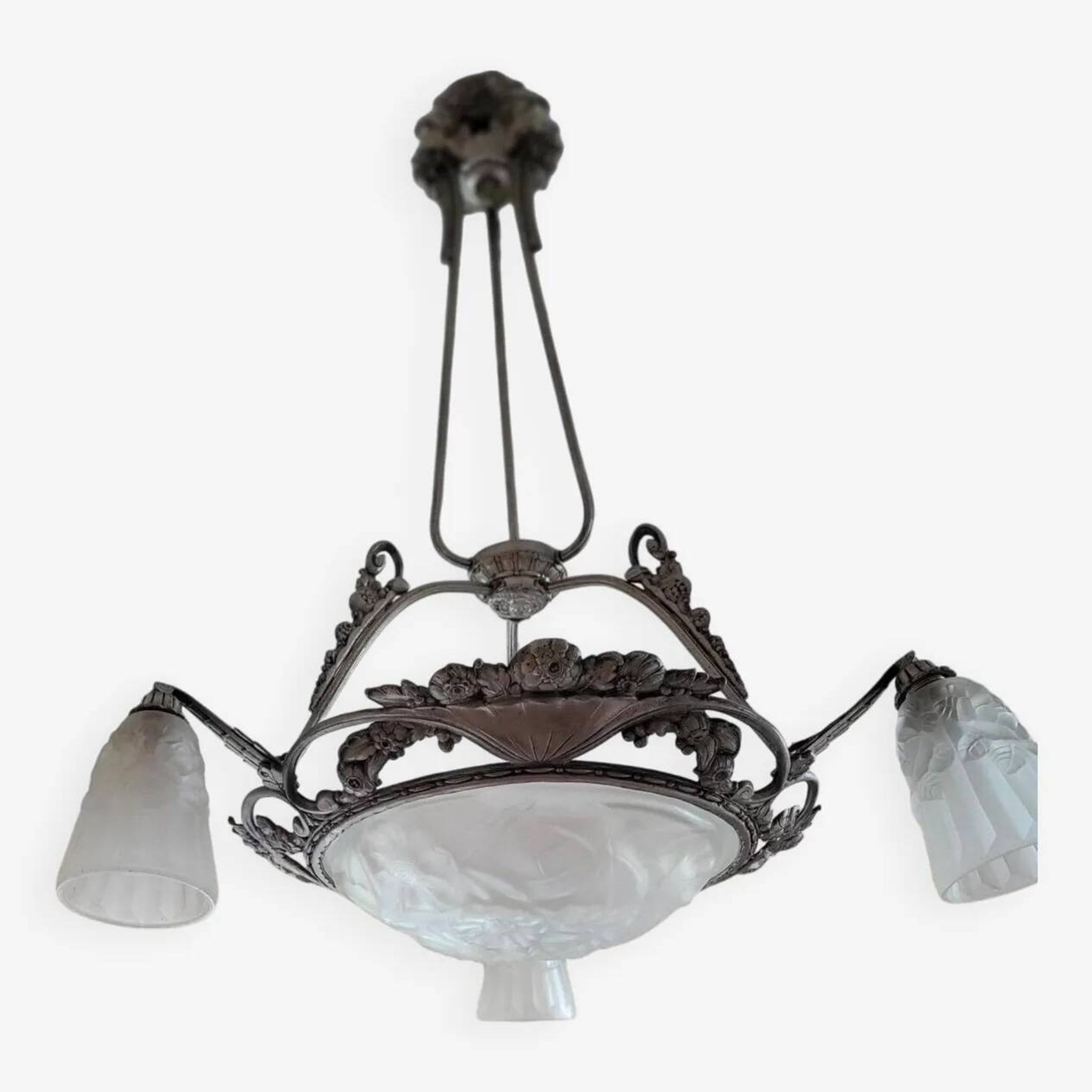 Art Deco Degué Chandelier