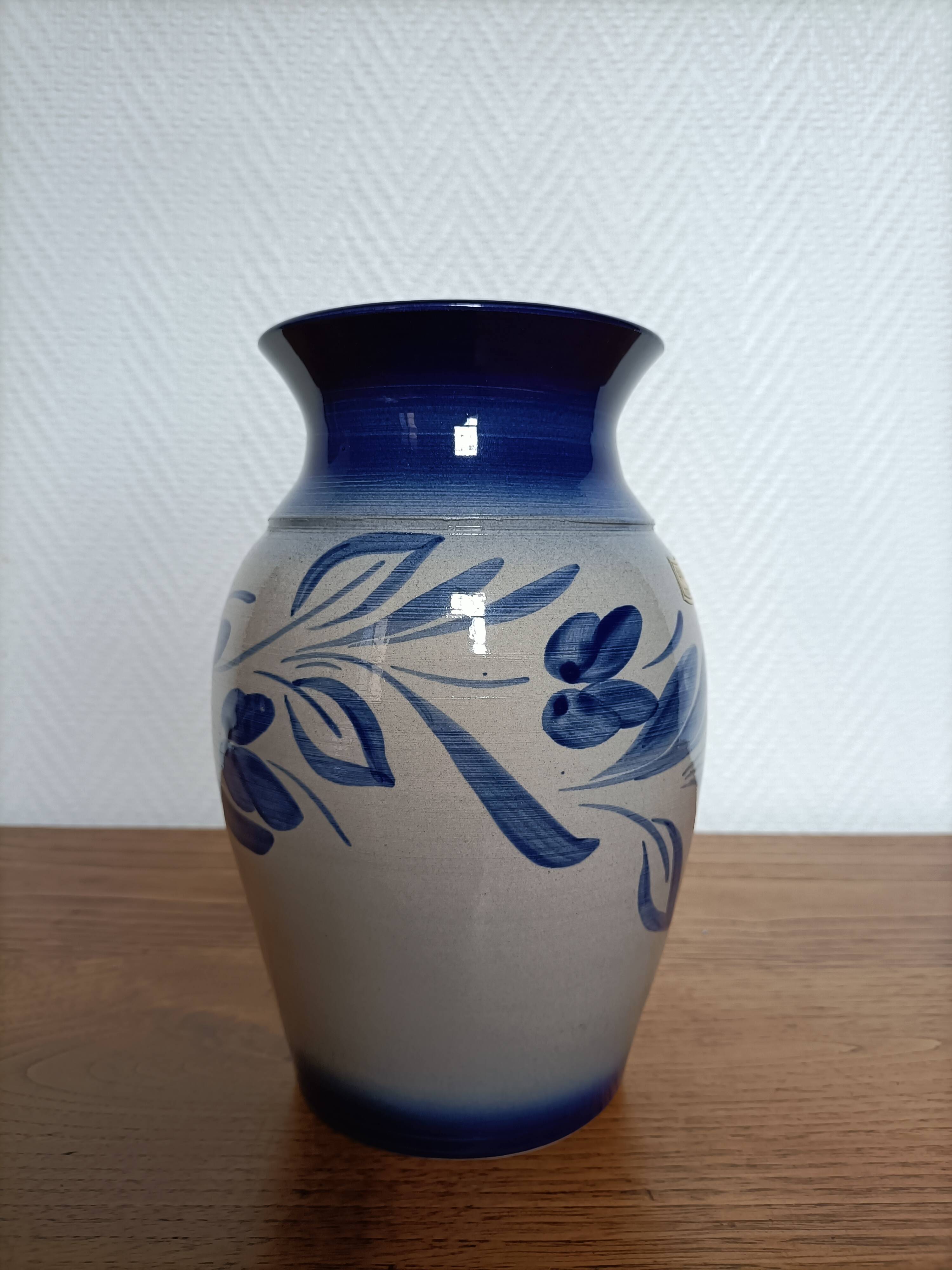 Vase à fleurs alsacien en grès Anne Ehret