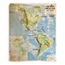 Ancienne carte scolaire Continent Américain et Océanie