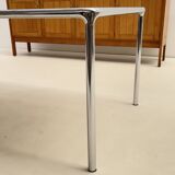 Etienne Fermigier - Dinning table in chrome and smoked glass