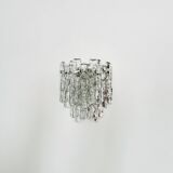 Set of 2 Austrian Ice Glass Wall Lamps by J.T. Kalmar