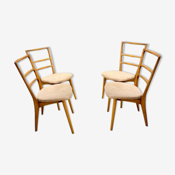 Suite de 4 chaises, Swarzędzka Fabryka Mebli, Pologne, années 1960