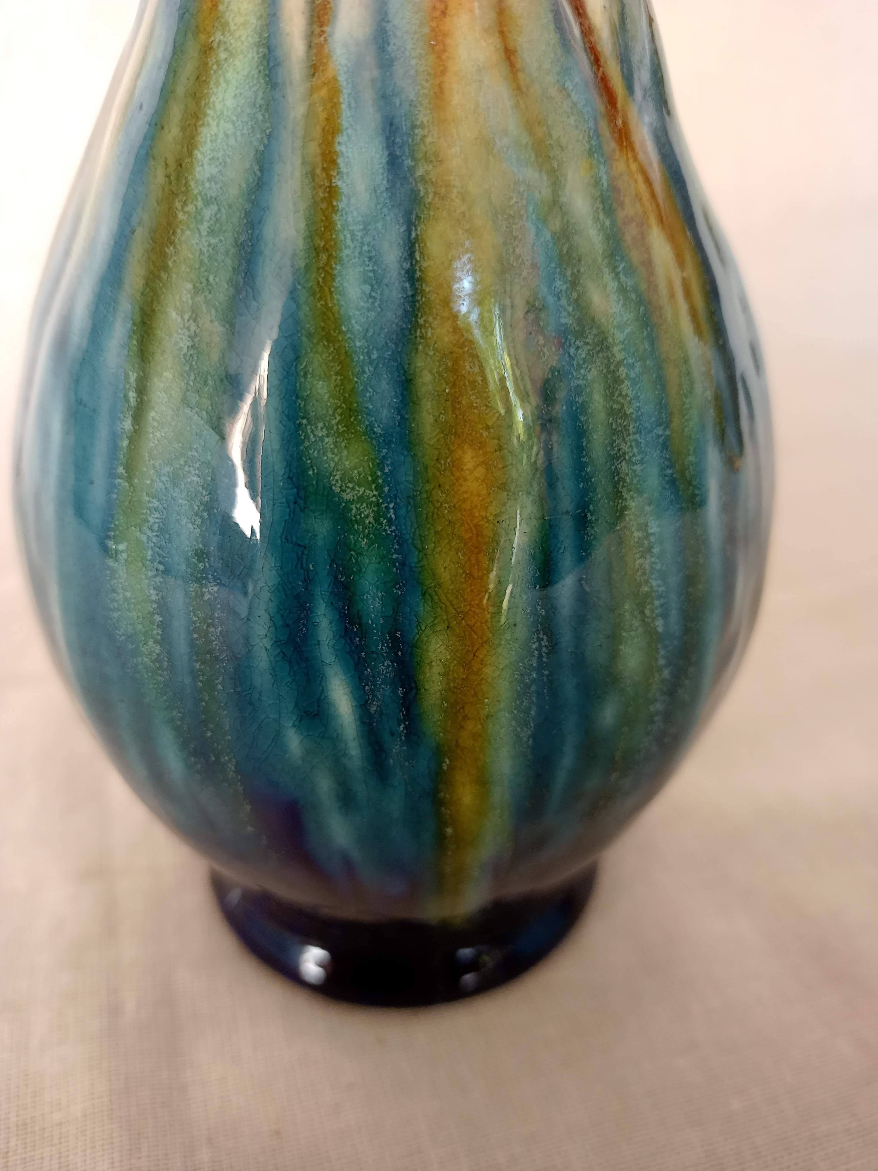Old flammed ceramic vase