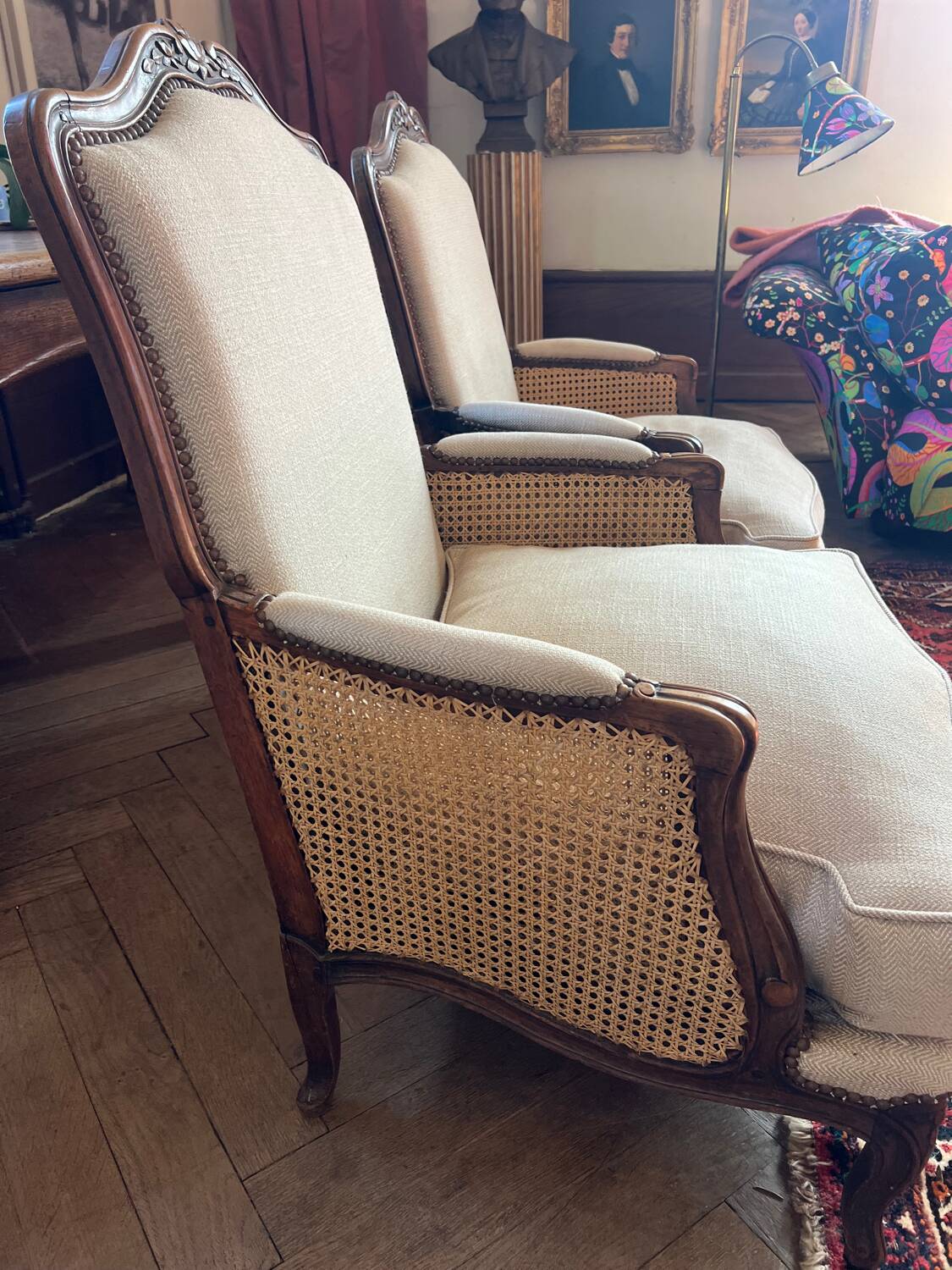 Pair of armchairs in XV style