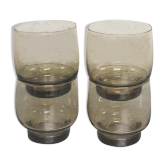 Set of 4 smoked water glasses