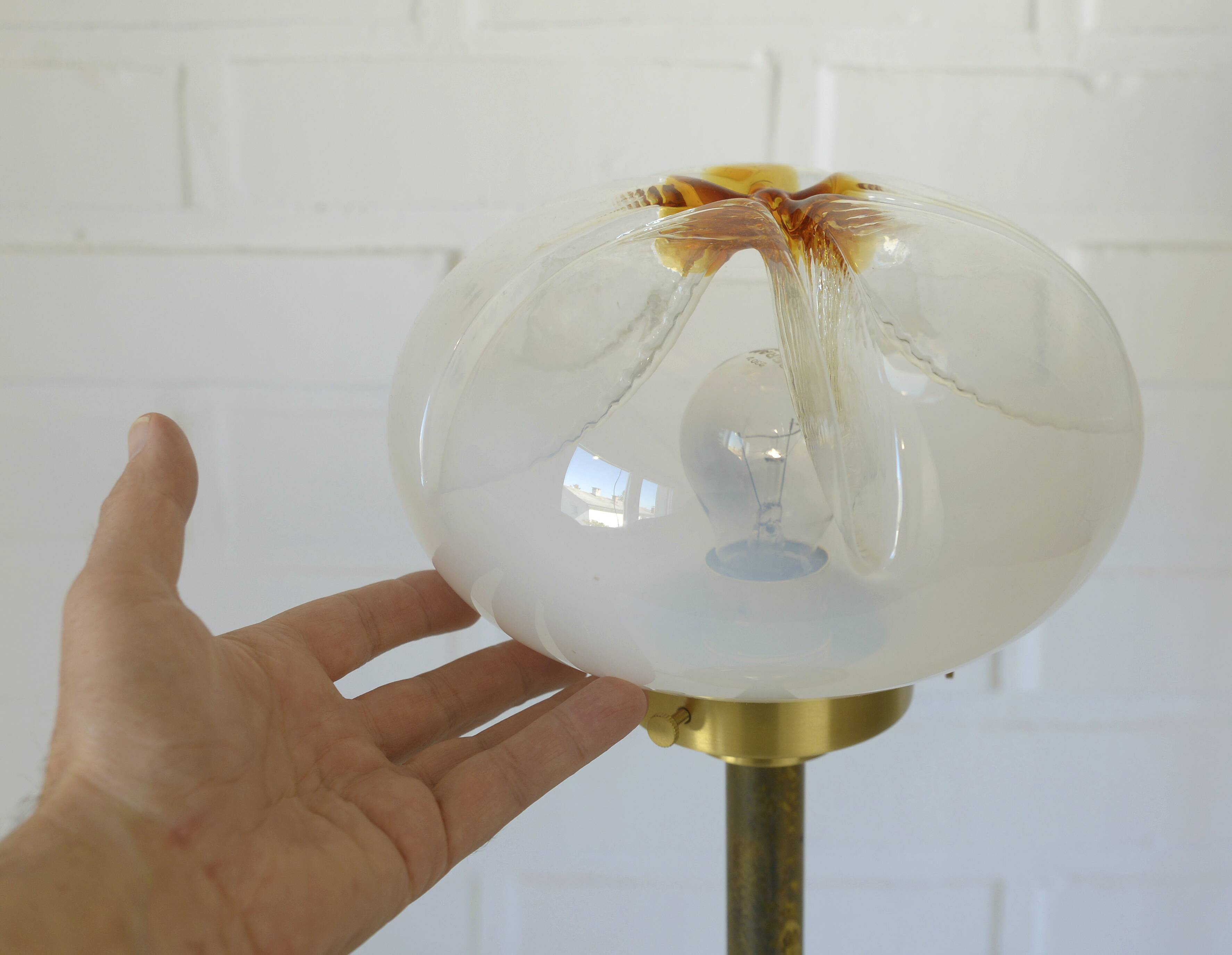 Mazzega Vintage Desk Lighting Murano Glass Mushroom Floor Lamp Italy 1970's