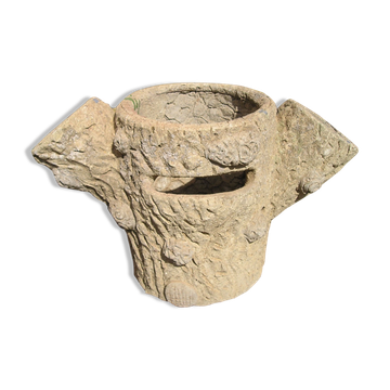 Jardinière tronc d'arbre en ciment