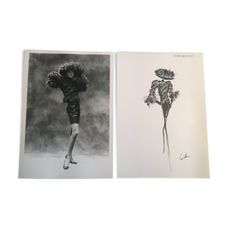 Pierre Balmain vintage fashion illustration