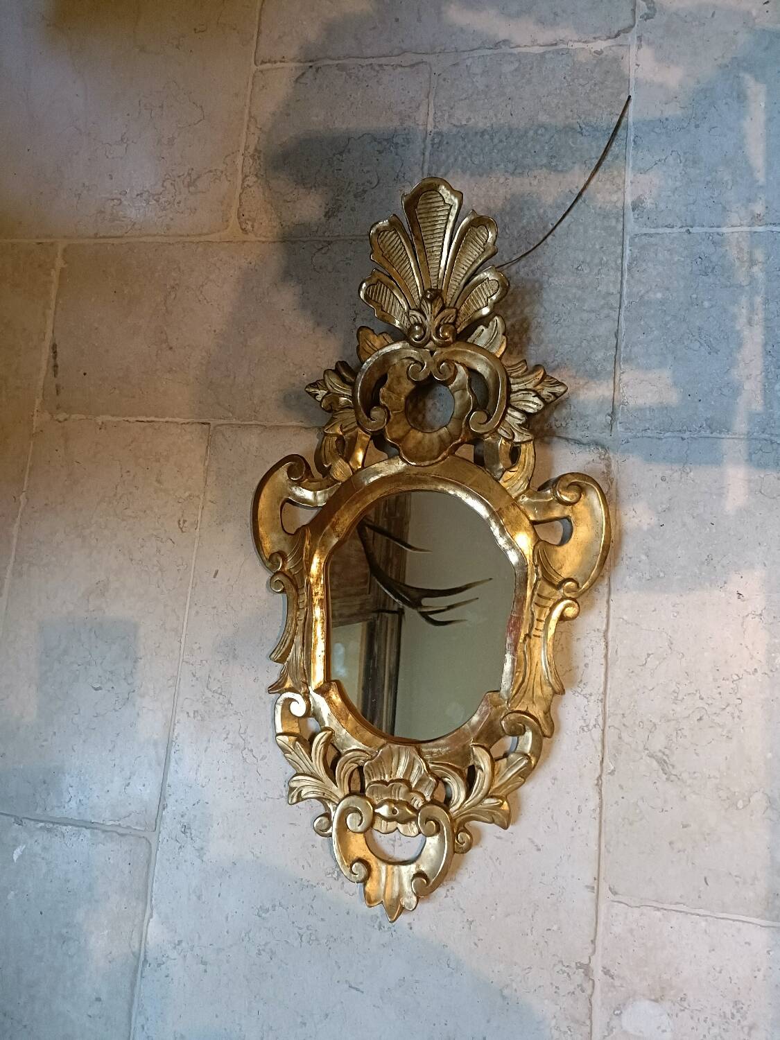 Pair of Italian gilded wood mirrors