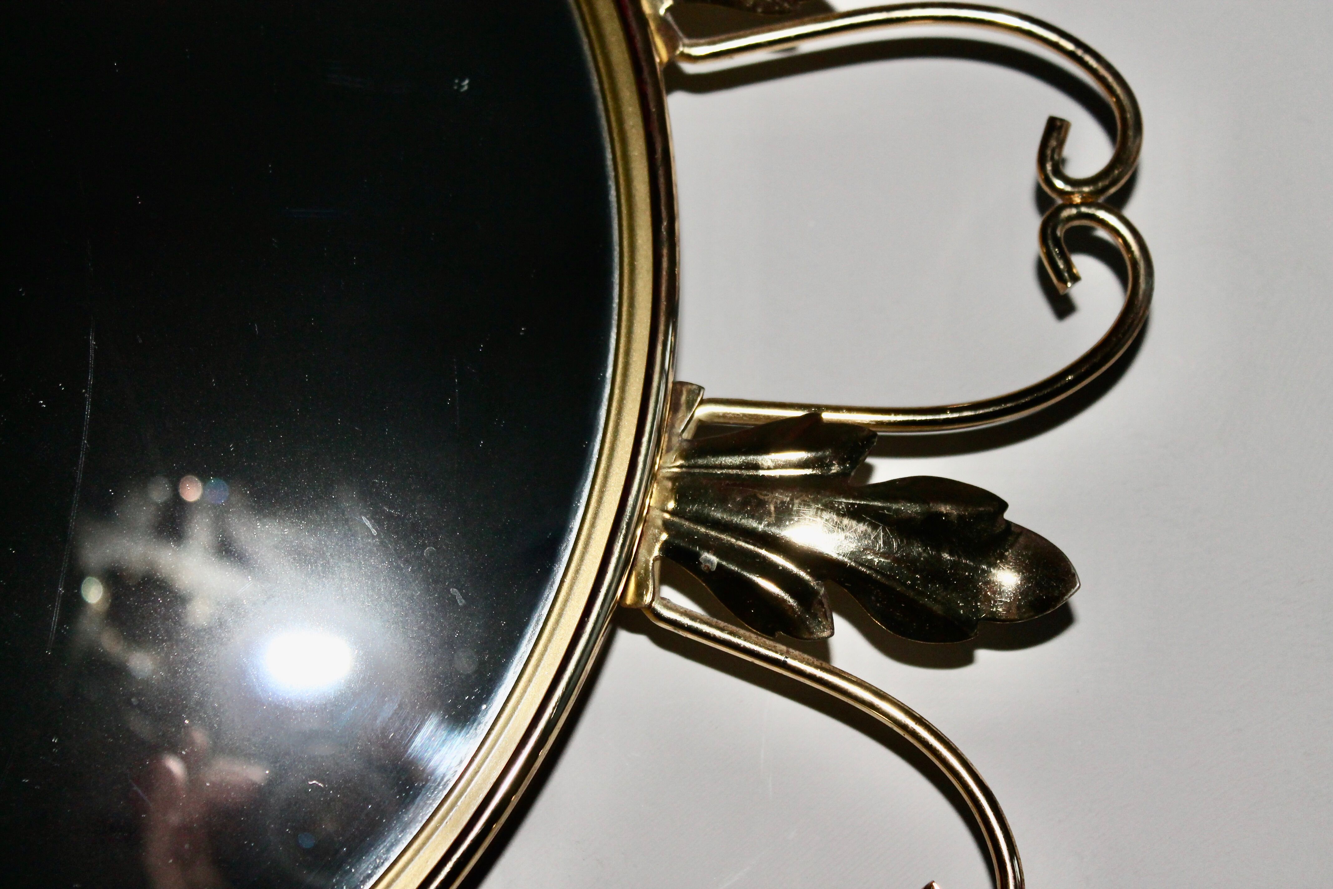 Curved witch eye mirror, 50s / 60s - 46cm