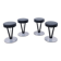 Set of 4 stools Model "Dry Martin" by Pedro Miralles for Akaba in metal and leather, 1980