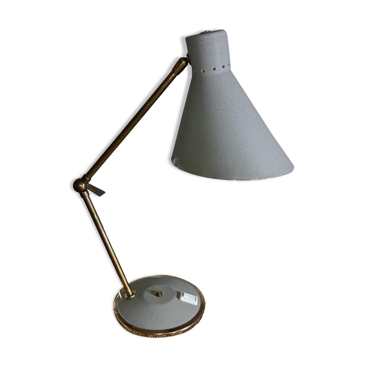 Gray metal diabolo lamp, 1950