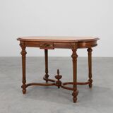 French Empire‑Style Oak Side Table with Gilt Details, ca. 1900